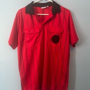 Referee Men's Red Striped Shirt